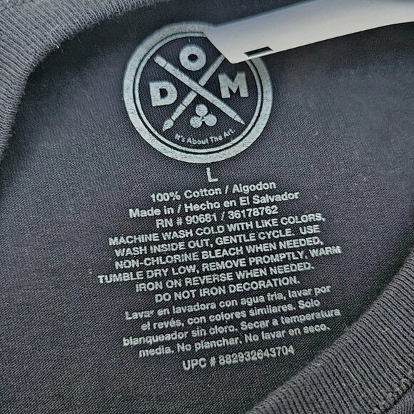 DOM Men Tee Black Cotton Crew Neck Tshirt YEAH NO T Shirt Size L 42-44 - Picture 6 of 6